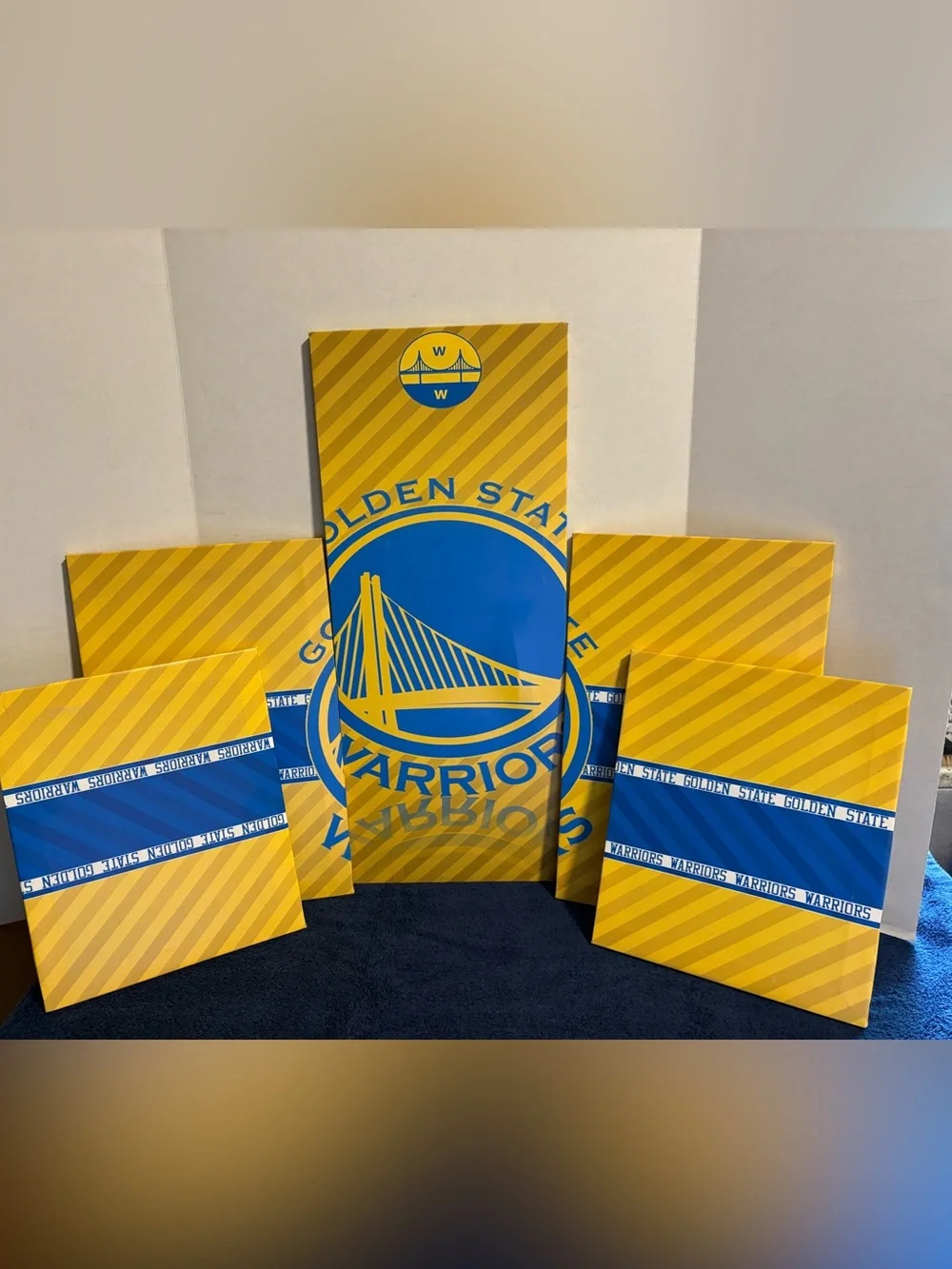 Golden State Warriors 5-Piece Multi-Panel Canvas Wall Art Set 24X48” Sport Decor